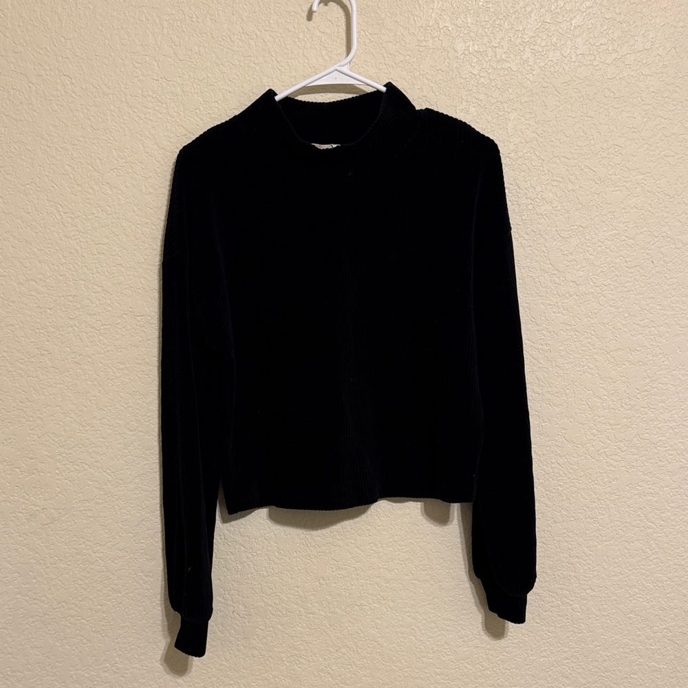 Alterd State Black Cropped Ribbed Sweater